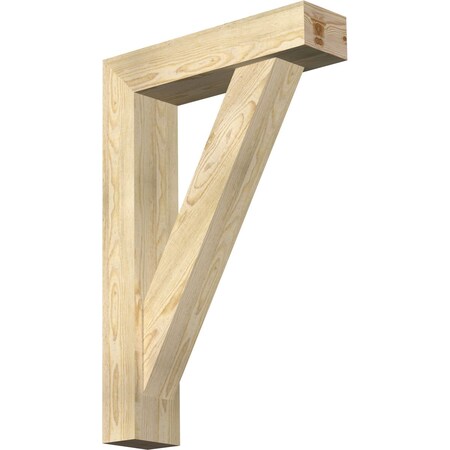 Ekena Millwork Traditional Block Rough Sawn Bracket w/ Offset Brace, Douglas Fir, 6"W x 24"D x 36"H BKT0604X24X36TRA05RDF